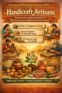 Investment Promotion Scheme (IPS) For Handicraft Artisans: Assistance For Capital Investment To Uplift The Economic Condition Of Artisans/ Persons