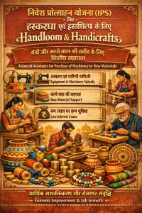 Investment Promotion Scheme (IPS) For Handicraft Artisans: Assistance For Capital Investment For The Handloom And Handicrafts Artisans Of The U.T. Requiring Financial Assistance For Purchase Of Machinery Or Raw Materials