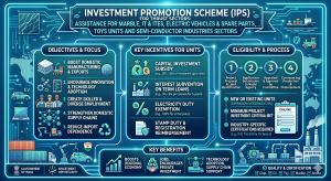 Investment Promotion Scheme (IPS) for Thrust Sectors: Assistance For Marble, IT & ITES, Electric Vehicles & Spare Parts, Toys Units And Semi-Conduct or Industries Sectors