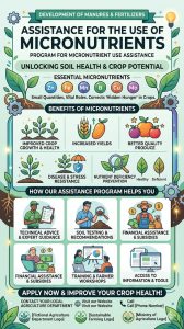 Development of Manures & Fertilizers: Assistance for use of Micronutrients