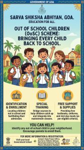 Out of School Children scheme under Goa Sarva Shiksha Abhivan