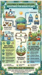 Development of Manures & Fertilizers: Assistance for Construction/Installation of Biogas Plants