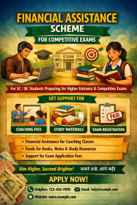 Financial Assistance Scheme For Higher Competitive/ Entrance Examination To Scheduled Castes/ Backward Classes Students