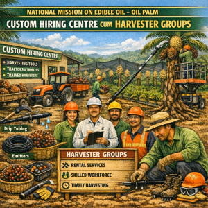 National Mission on Edible Oil- Oil Palm: Custom Hiring Centre cum Harvester Groups