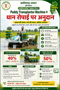 Paddy Transplantor Machine se Dhan Ropayee par Anudan