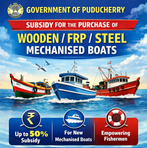 Subsidy for the Purchase of Wooden/Fiber Reinforced Plastic/Steel Mechanised Boats