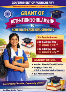 Grant Of Retention Scholarship to Scheduled Caste Girl Students