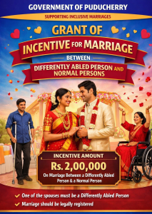 Grant Of Incentive For Marriage Between Differently Abled Person And Normal Persons