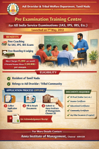 Pre Examination Training Centre For All India Service Examinations Like I.A.S., I.P.S., I.R.S., Etc.