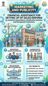 Financial Assistance for Setting Up of Sales Emporia by Industrial Associations, Handicrafts Societies and Recognized Institutions’ under ‘Marketing And Publicity’